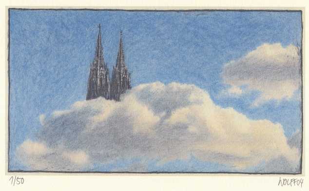 Der Klner Dom in den Wolken