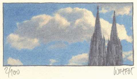 Der K�lner Dom in den Wolken