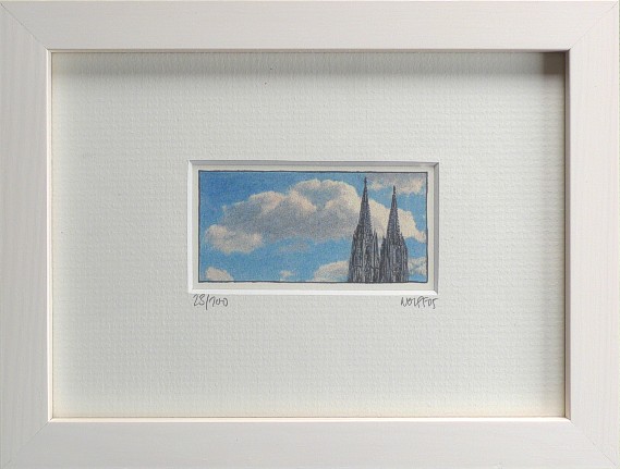 Der Klner Dom in den Wolken - Zeichnung von Jojo Wolff